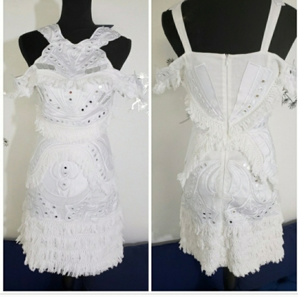 Boston proper white mirror fringe dress - Picture 3 of 3